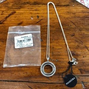 Pandora Sterling Silver logo circle necklace